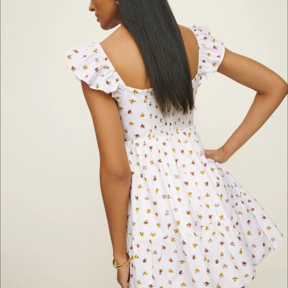 Reformation Jeune Dress, Size 6, White w flowers - Picture 2 of 4